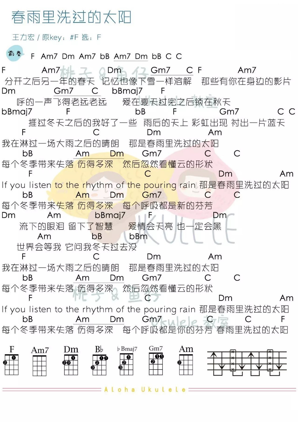 春雨里洗过的太阳尤克里里谱