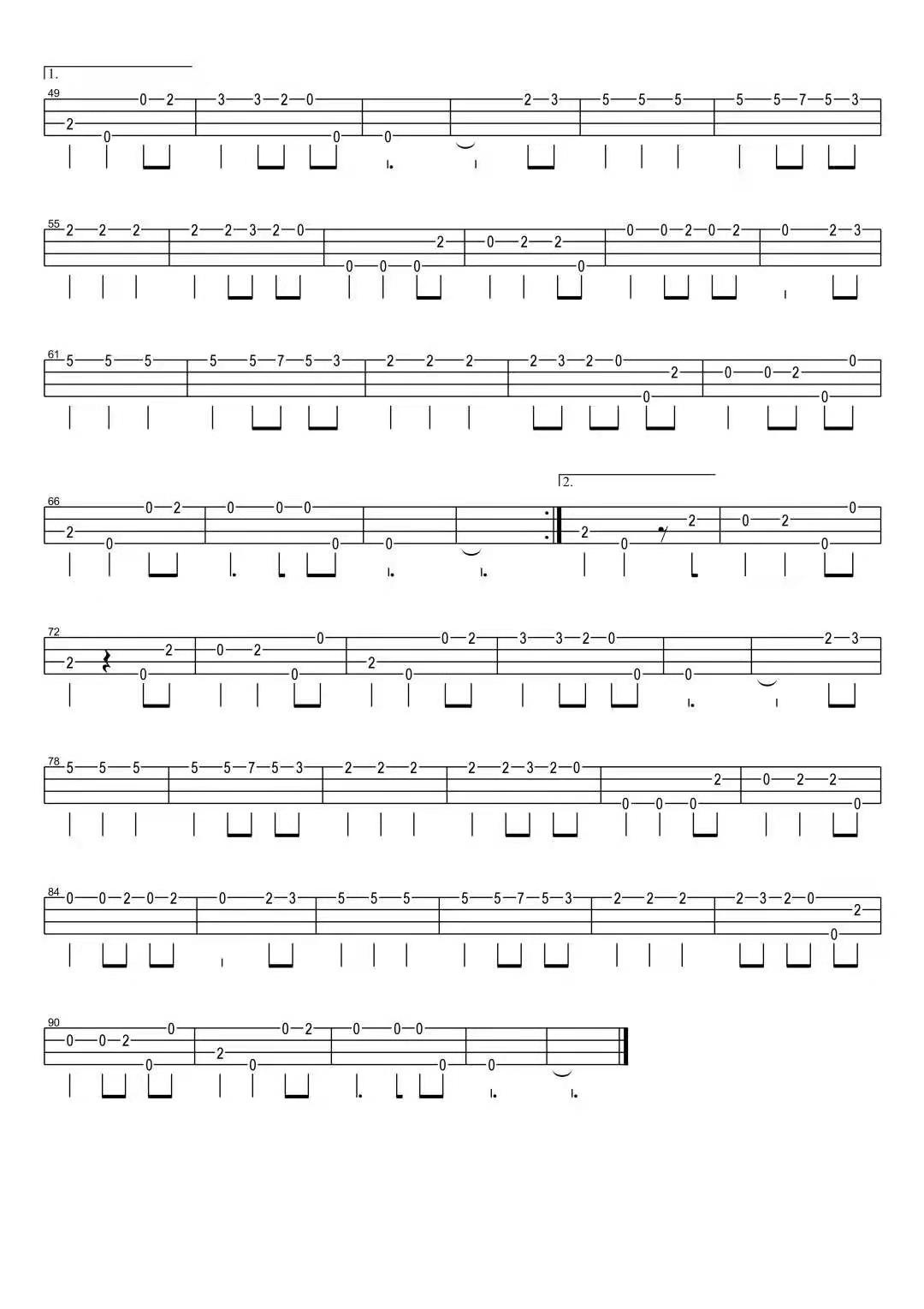 Always With Me尤克里里谱-2