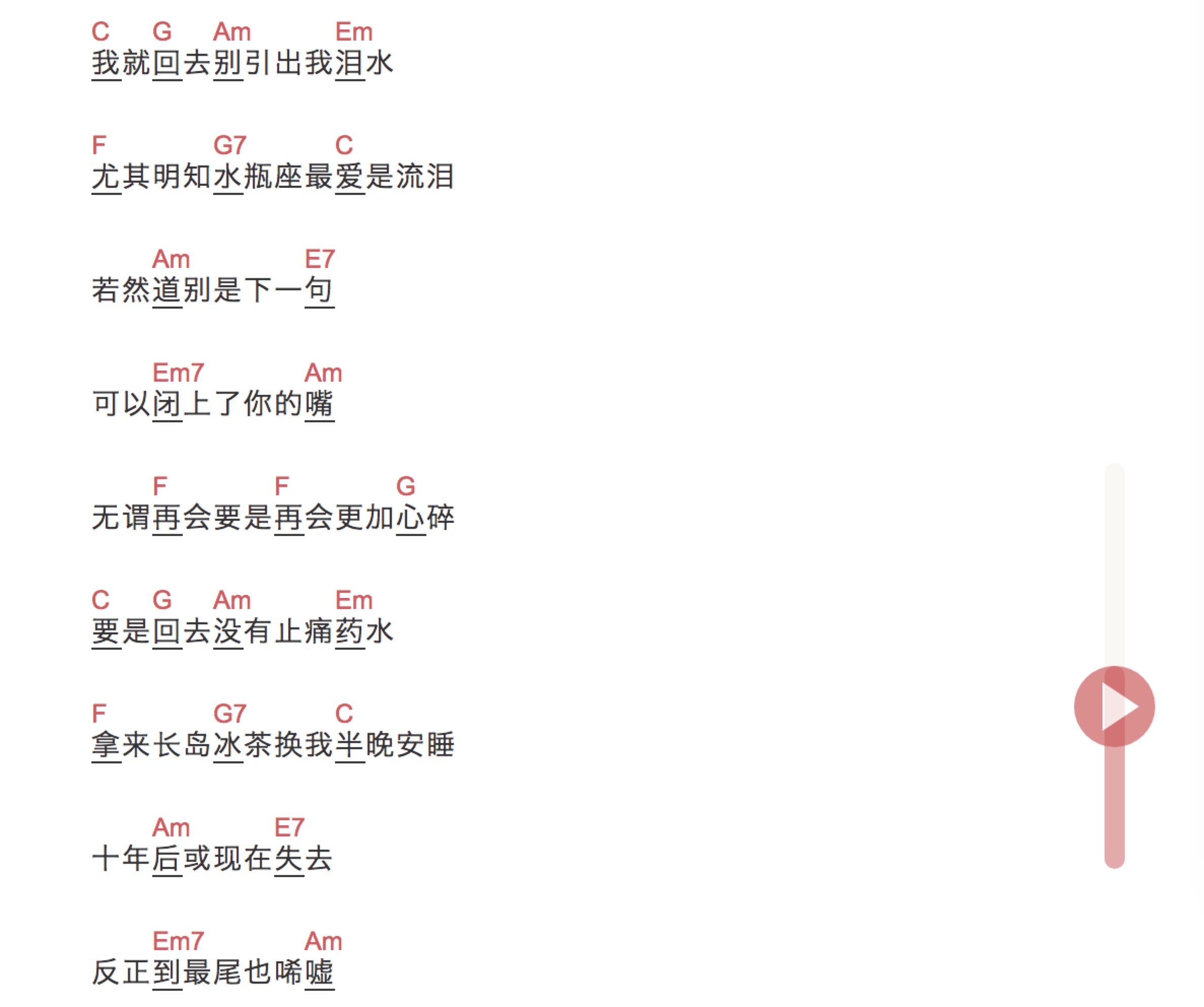 可惜我是水瓶座尤克里里谱-4