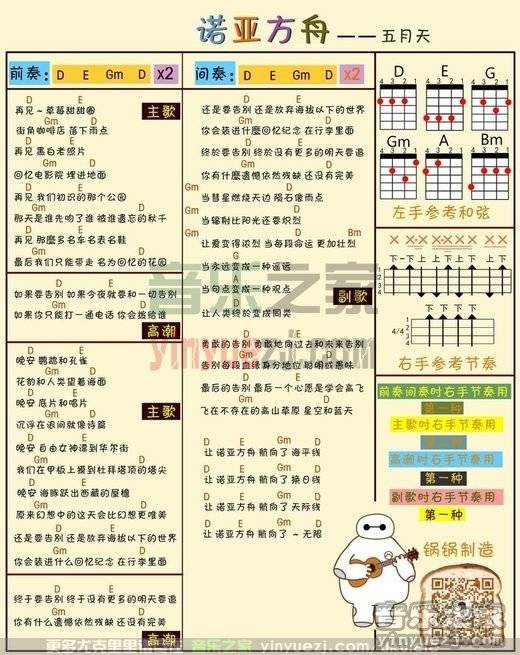 诺亚方舟尤克里里谱