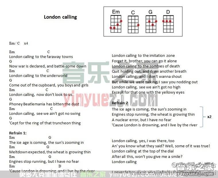 london calling尤克里里谱