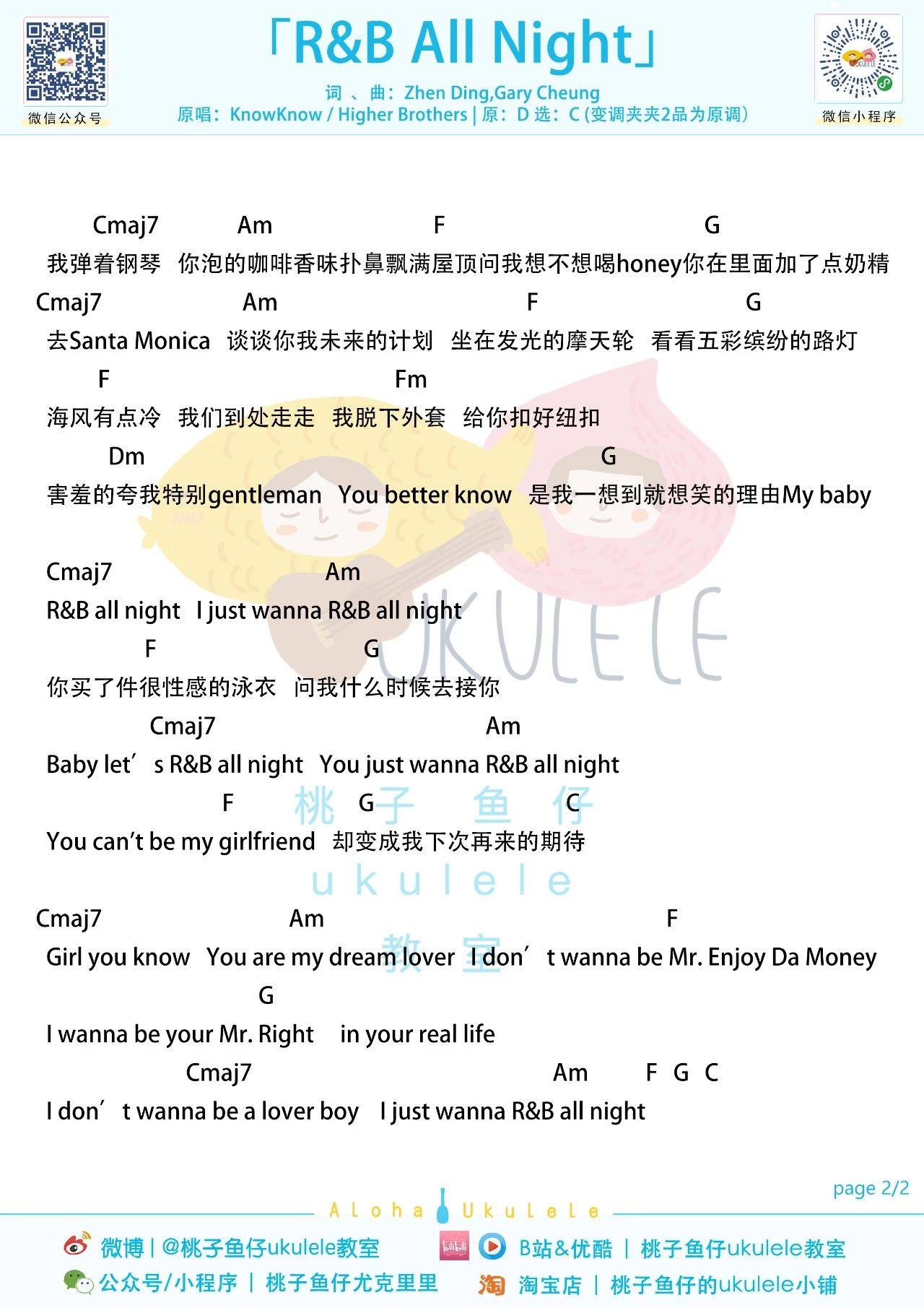 R&B All Night尤克里里谱-2