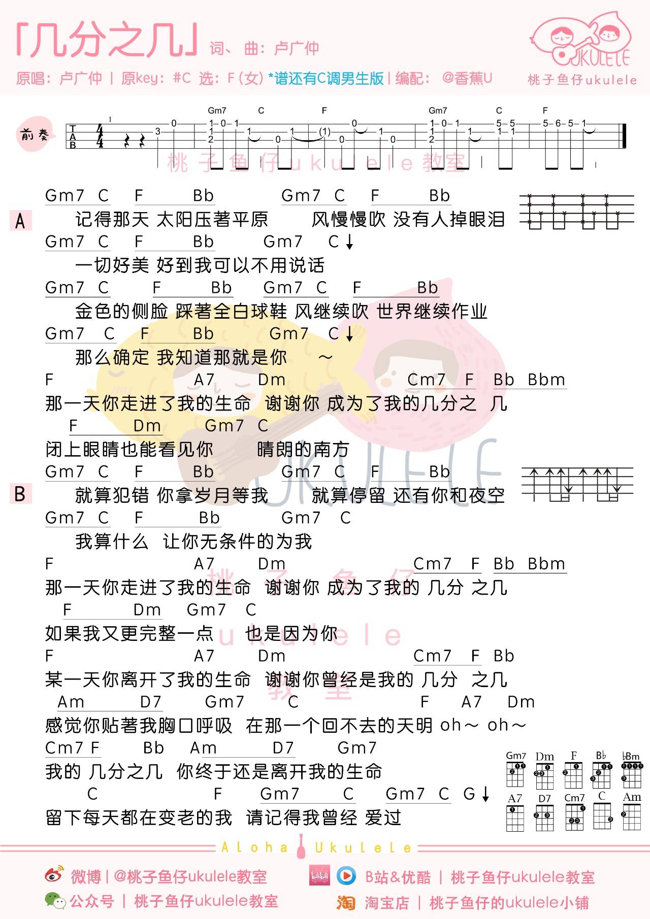 几分之几尤克里里谱