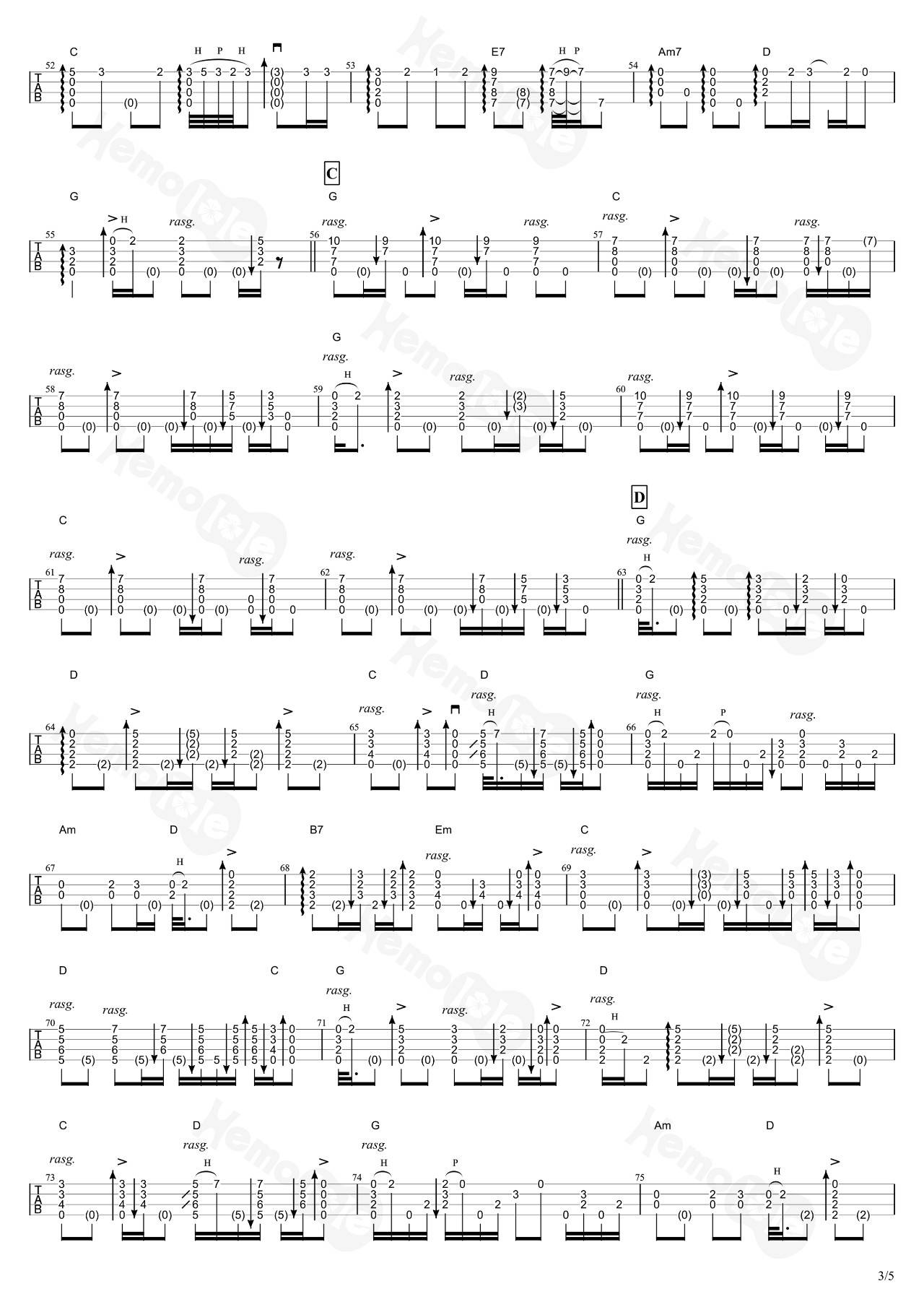 Memory尤克里里谱-3